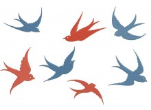 Stickserie - Schwalben